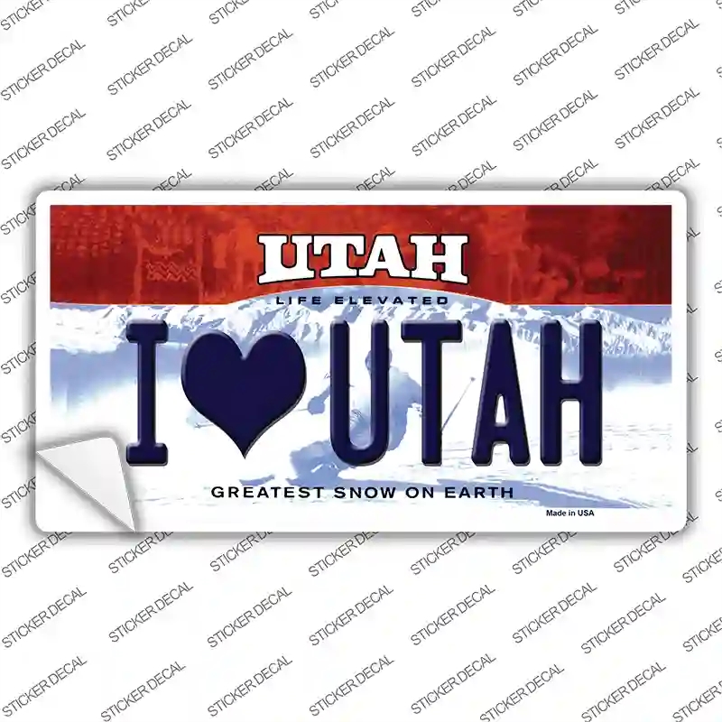 LP-10196s-XL I Love Utah Novelty Sticker Decal, Extra Large