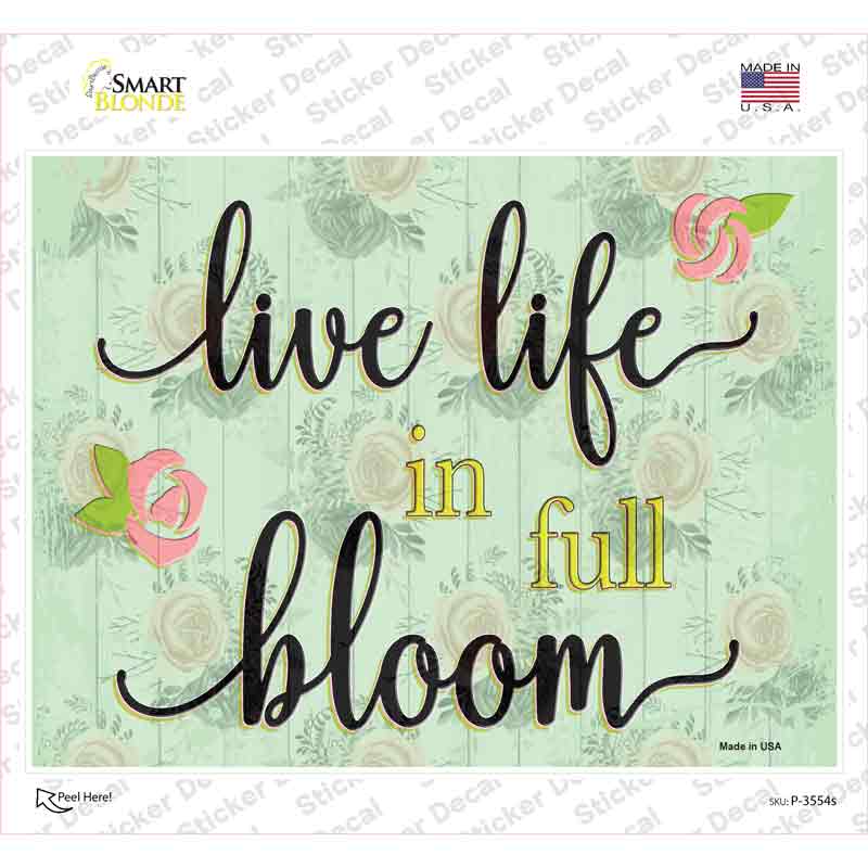 P-3554s-M Life in Full Bloom Novelty Rectangular Sticker Decal, Medium