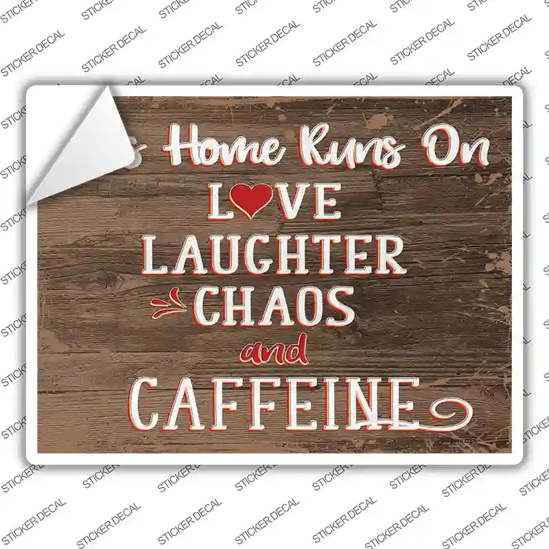 P-3555s-XL This Home Runs on Novelty Rectangular Sticker Decal, Extra Large