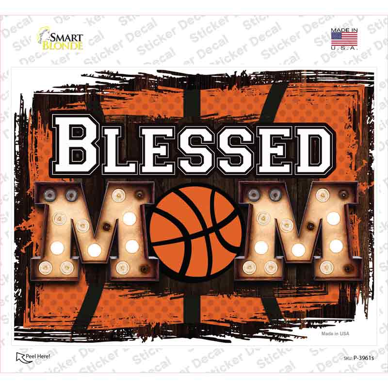 P-3961s-M Blessed Basketball Mom Novelty Rectangle Sticker Decal, Medium