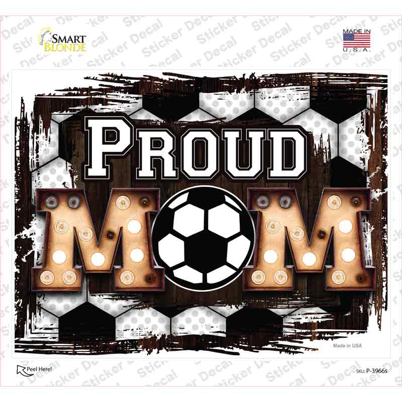 P-3966s-M Proud Soccer Mom Novelty Rectangle Sticker Decal, Medium