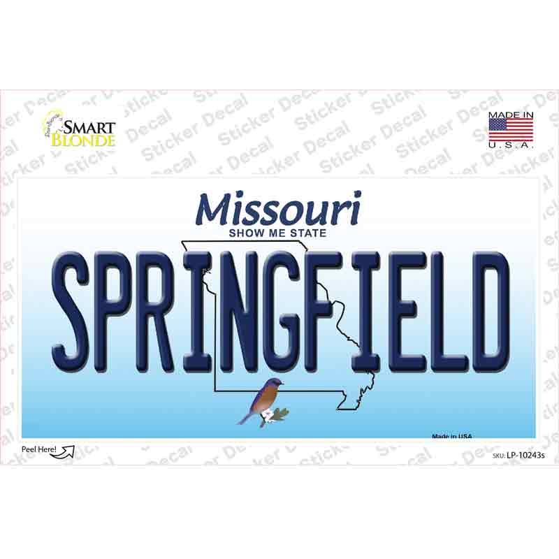 LP-10243s-M Springfield Missouri Novelty Sticker Decal, Medium