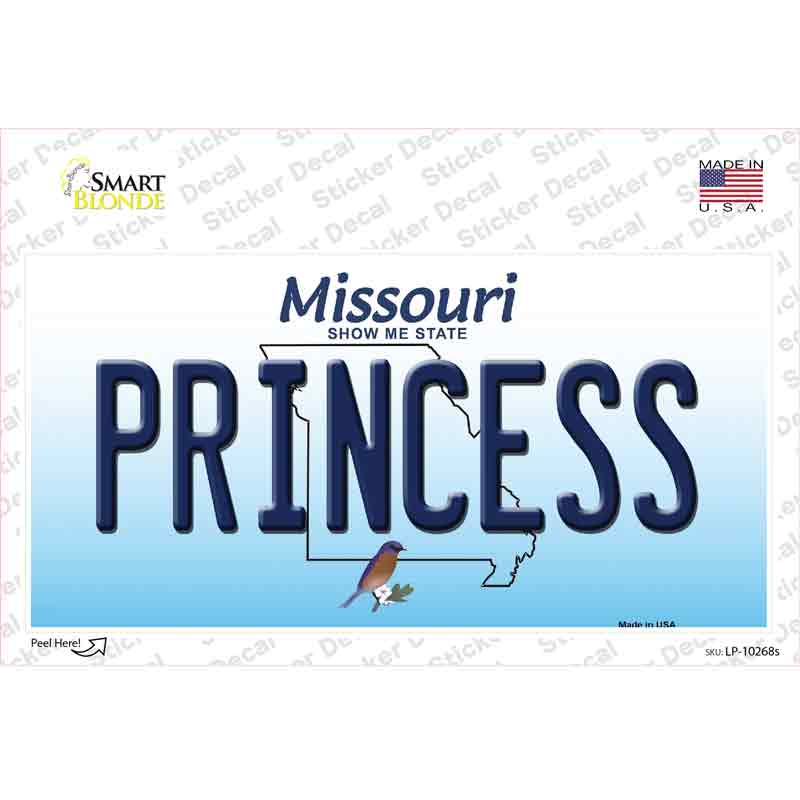 LP-10268s-M Princess Missouri Novelty Sticker Decal, Medium