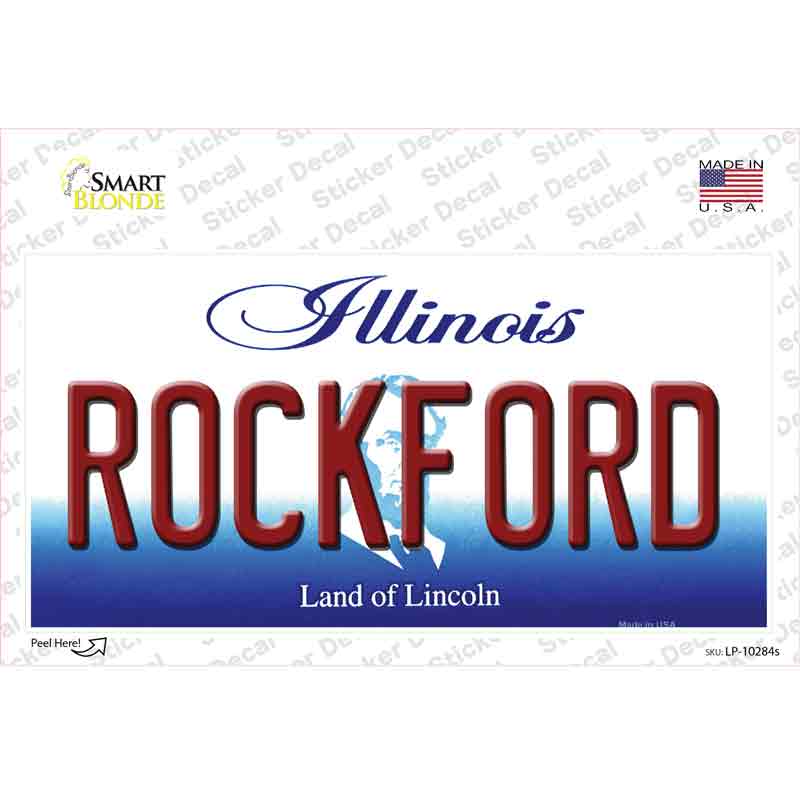 LP-10284s-M Rockford Illinois Novelty Sticker Decal, Medium
