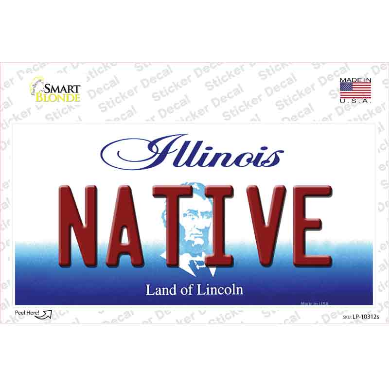 LP-10312s-M Native Illinois Novelty Sticker Decal, Medium
