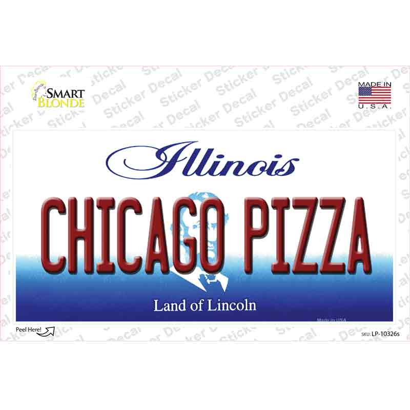 LP-10326s-M Chicago Pizza Illinois Novelty Sticker Decal, Medium