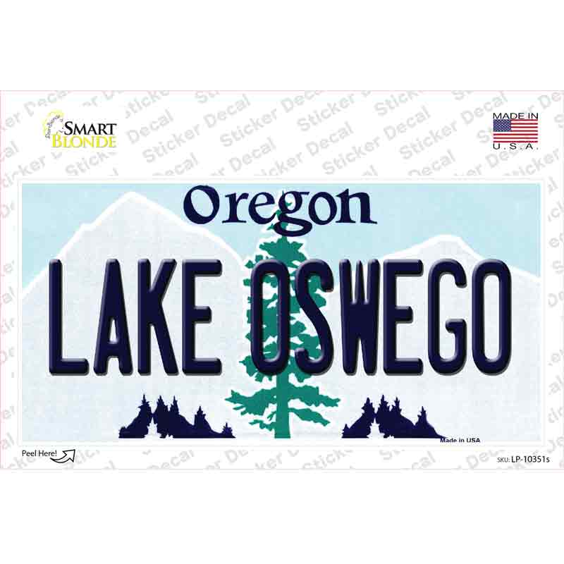 LP-10351s-M Lake Oswego Oregon Novelty Sticker Decal, Medium