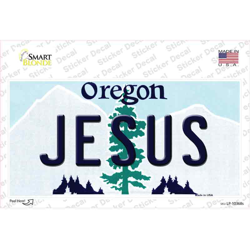 LP-10368s-M Jesus Oregon Novelty Sticker Decal, Medium