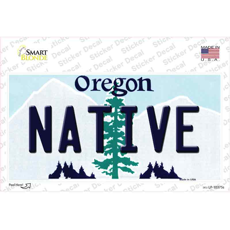 LP-10375s-M Native Oregon Novelty Sticker Decal, Medium