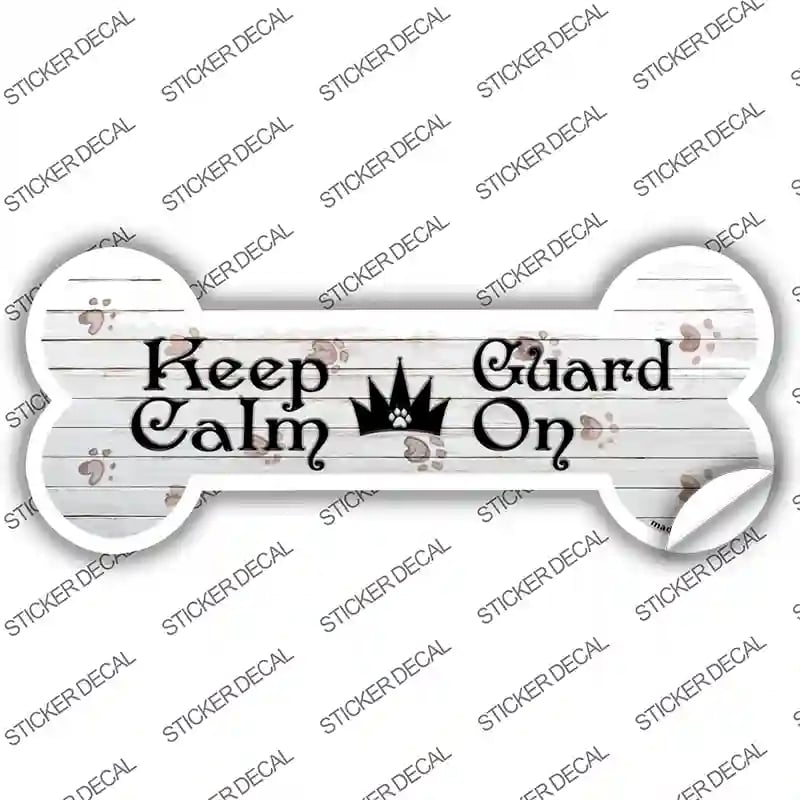 B-044s-L Keep Calm Guard on Novelty Bone Sticker Decal, Large