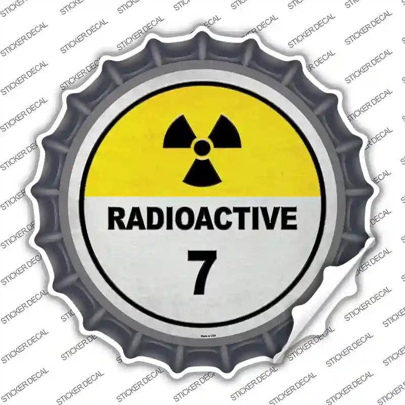 BC-1009s-XL Radioactive Novelty Bottle Cap Sticker Decal, Extra Large