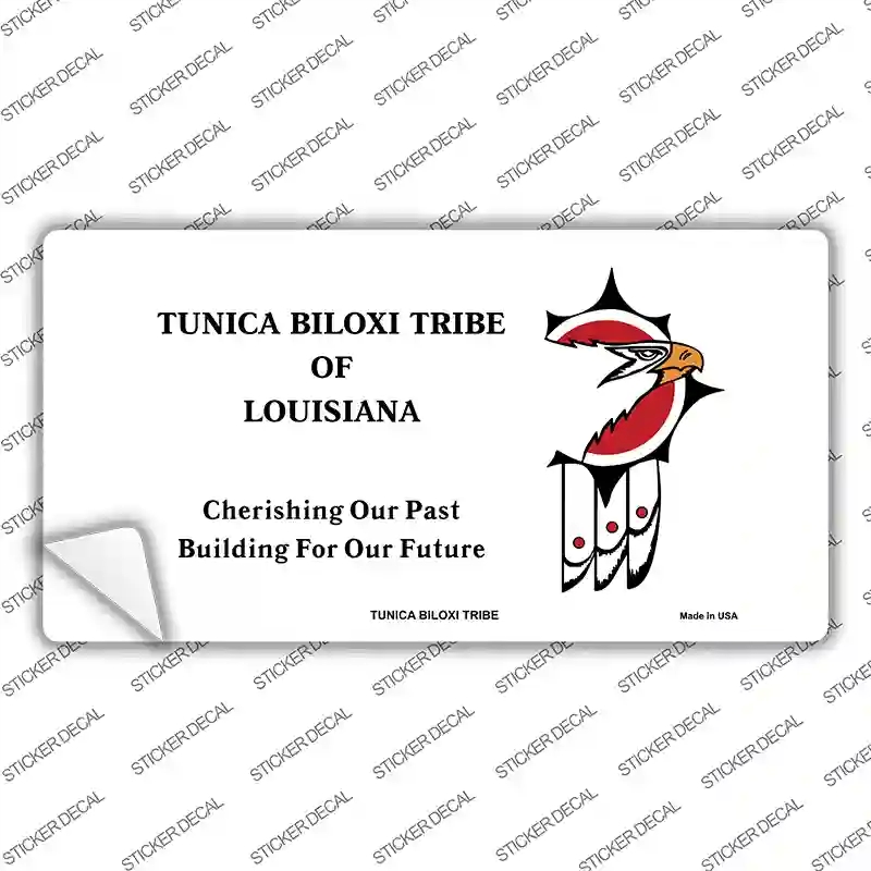 LP-1882s-S Tunica Biloxi Flag Novelty Sticker Decal, Small