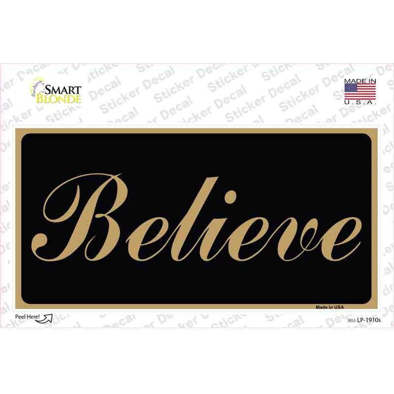 LP-1910s-M Believe Novelty Sticker Decal, Medium