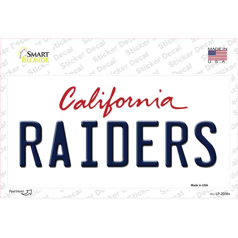 LP-2036s-M Raiders California State Novelty Sticker Decal, Medium