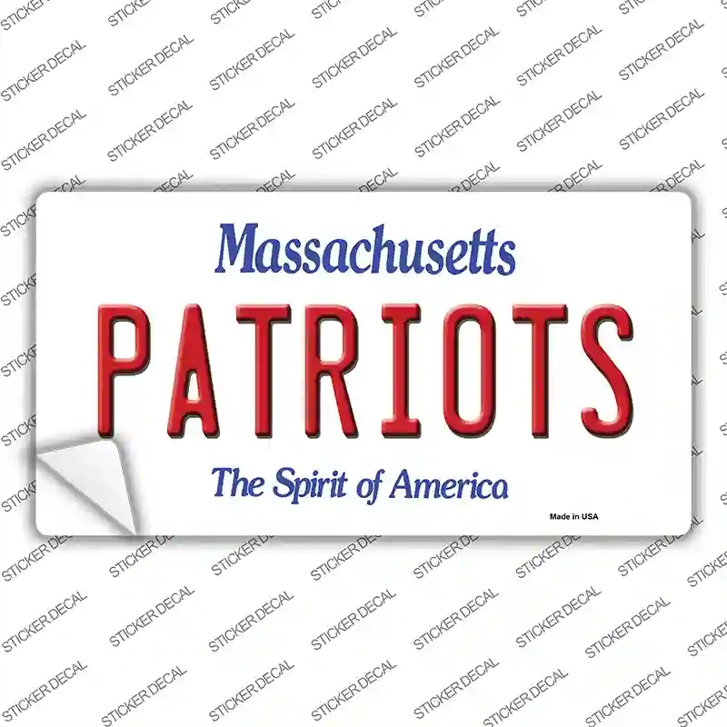 LP-2046s-S Patriots Massachusetts State Novelty Sticker Decal, Small