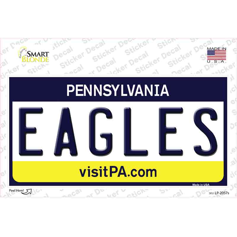 LP-2057s-M Eagles Pennsylvania State Novelty Sticker Decal, Medium