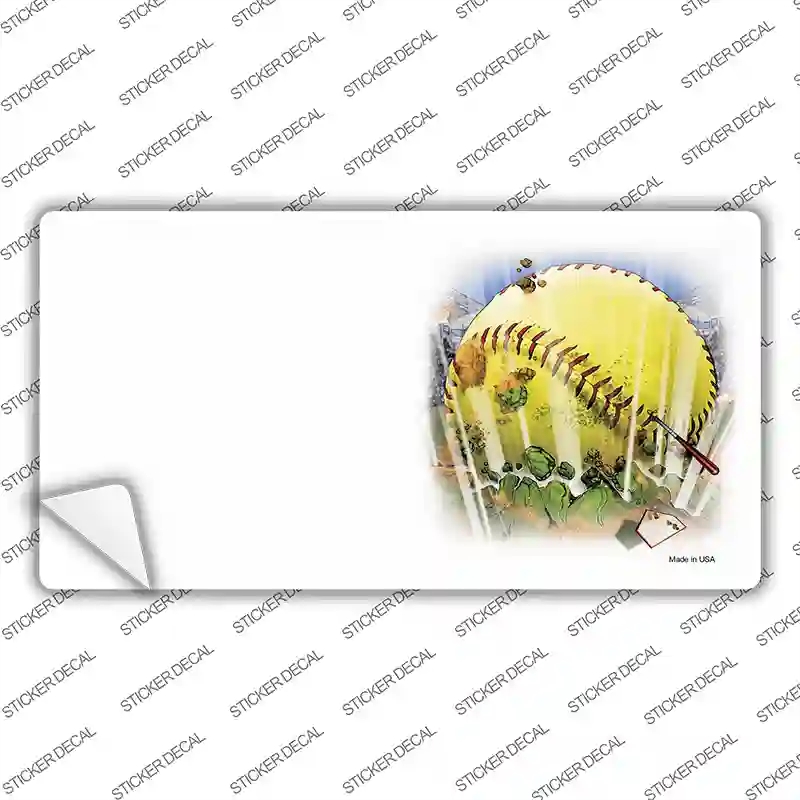 LP-2343s-L Softball Offset Novelty Sticker Decal, Large