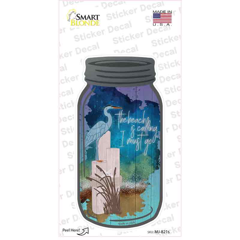 MJ-821s-M Beach is Calling Shore Novelty Mason Jar Sticker Decal, Medium