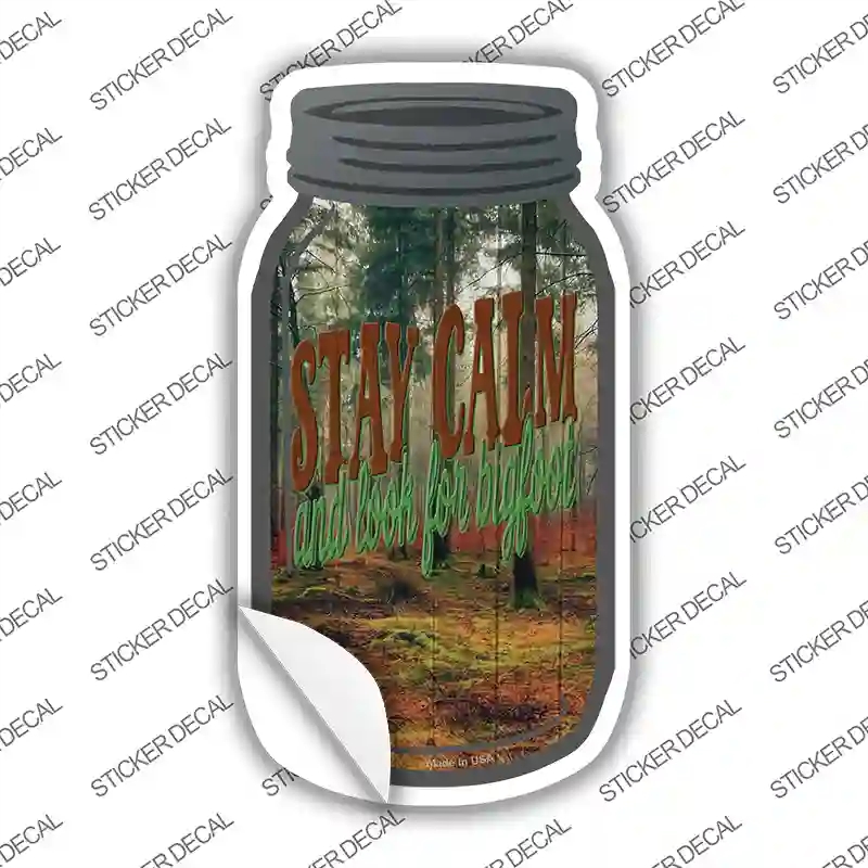 MJ-849s-S Stay Calm & Look Novelty Mason Jar Sticker Decal, Small