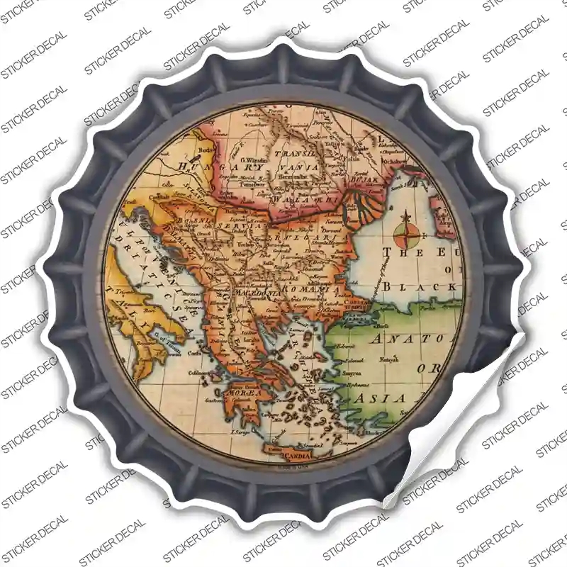 BC-1621s-XL Former Yugoslavia Map Novelty Bottle Cap Sticker Decal, Extra Large