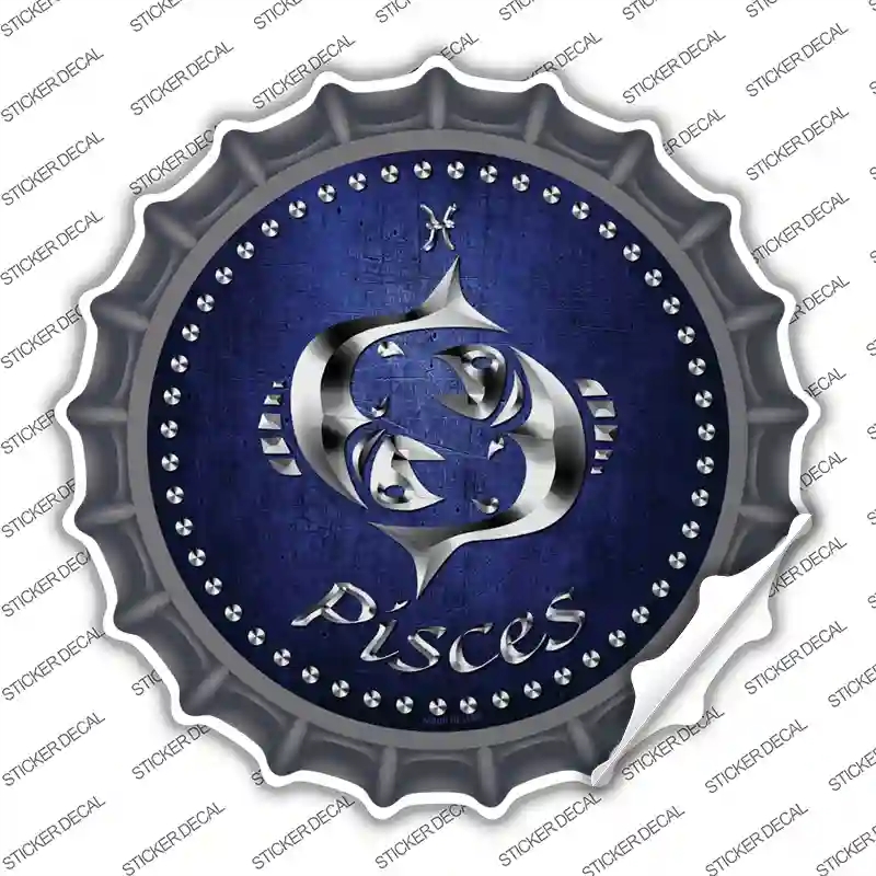 BC-535s-L Pisces Novelty Bottle Cap Sticker Decal, Large
