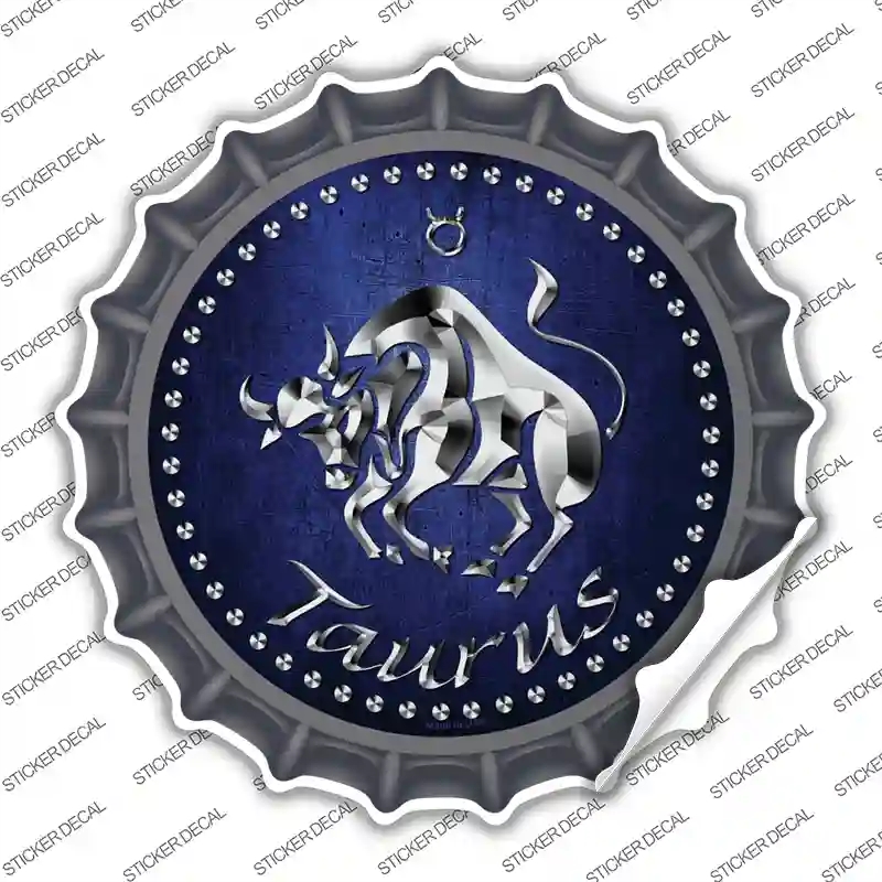 BC-537s-S Taurus Novelty Bottle Cap Sticker Decal, Small