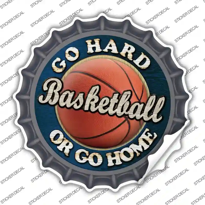 BC-660s-S Basketball Novelty Bottle Cap Sticker Decal, Small