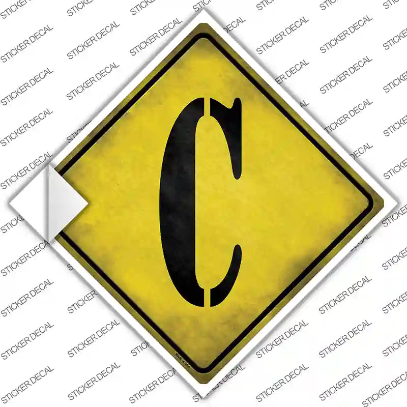 CX-268s-XL Letter C Xing Novelty Diamond Sticker Decal, Extra Large