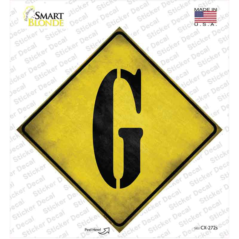 CX-272s-M Letter G Xing Novelty Diamond Sticker Decal, Medium