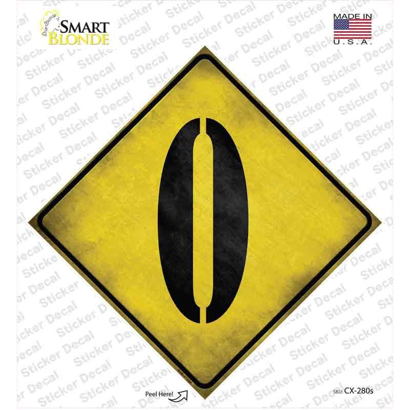 CX-280s-M Letter O Xing Novelty Diamond Sticker Decal, Medium