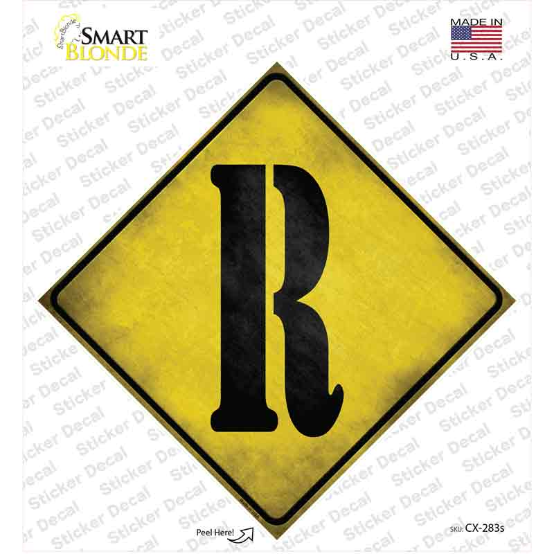 CX-283s-M Letter R Xing Novelty Diamond Sticker Decal, Medium