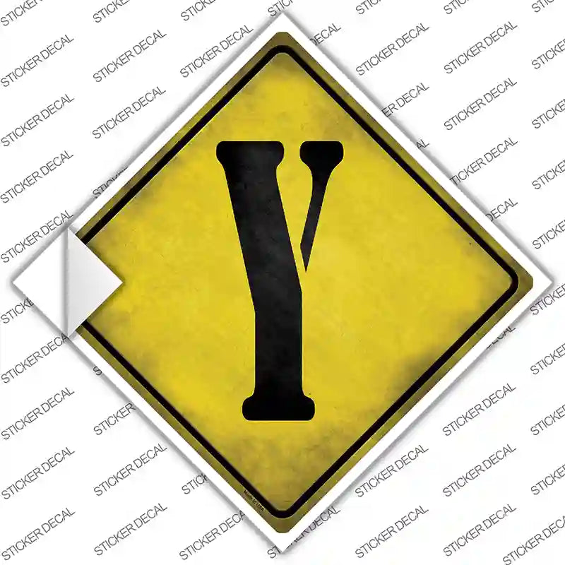CX-290s-S Letter Y Xing Novelty Diamond Sticker Decal, Small