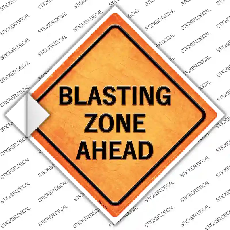 CX-583s-S Blasting Zone Ahead Novelty Diamond Sticker Decal, Small