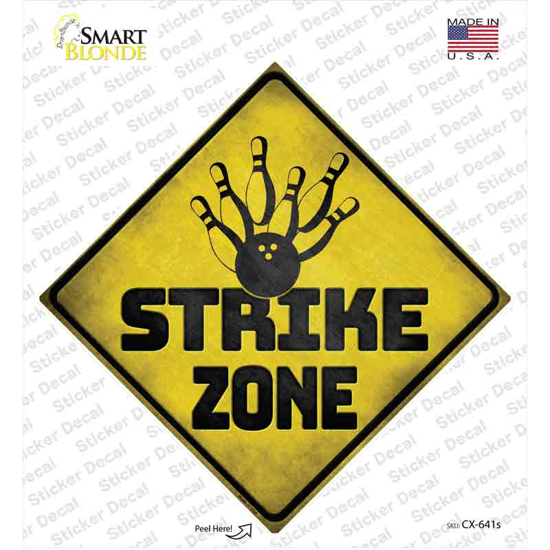 CX-641s-M Strike Bowling Zone Novelty Diamond Sticker Decal, Medium