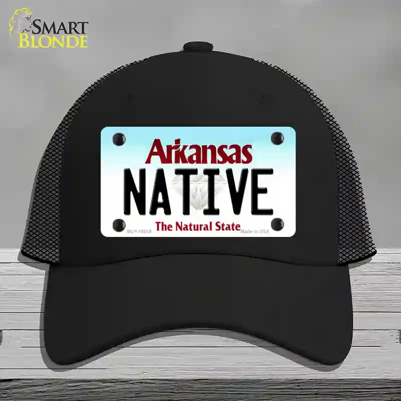 HAT01-MLP-10055 Native Arkansas Novelty License Plate Hat, Mesh - Black