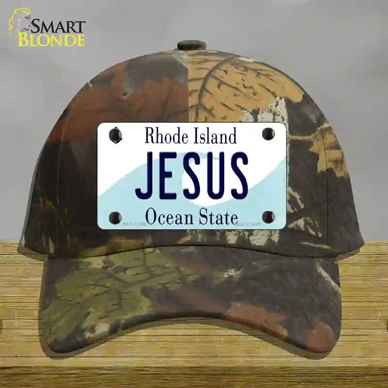 HAT06-MLP-11205 Jesus Rhode Island State Novelty License Plate Hat, Cotton - Camoflauge