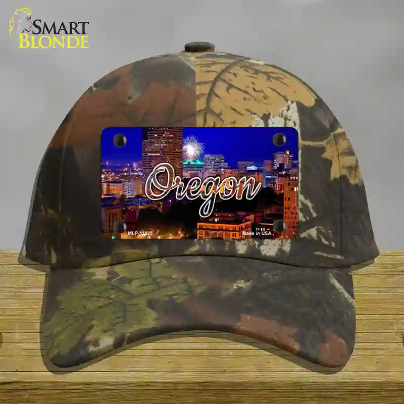 HAT06-MLP-11625 Oregon Firework City Lights State Novelty License Plate Hat, Cotton - Camoflauge