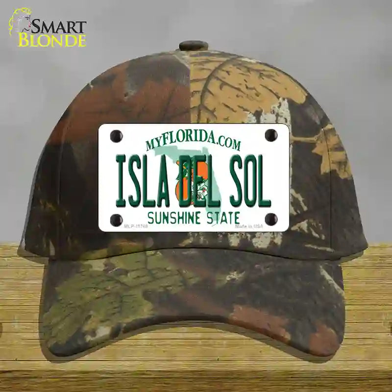 HAT06-MLP-11769 Isla Del Sol Florida Novelty License Plate Hat, Cotton - Camoflauge