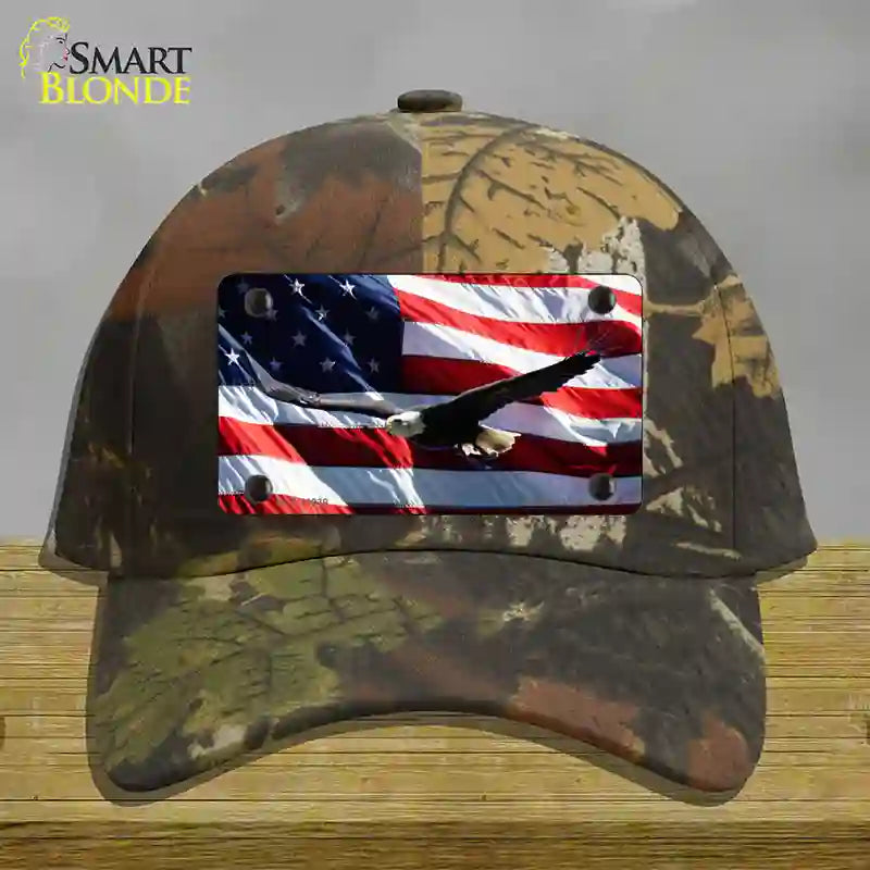 HAT06-MLP-11939 Soaring Eagle Flag Novelty License Plate Hat, Cotton - Camouflage