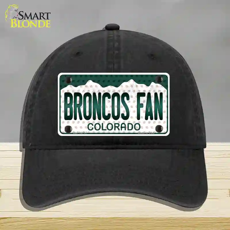HAT07-MLP-10757 Broncos Fan Colorado Novelty License Plate Hat, Unconstructed Cotton - Black