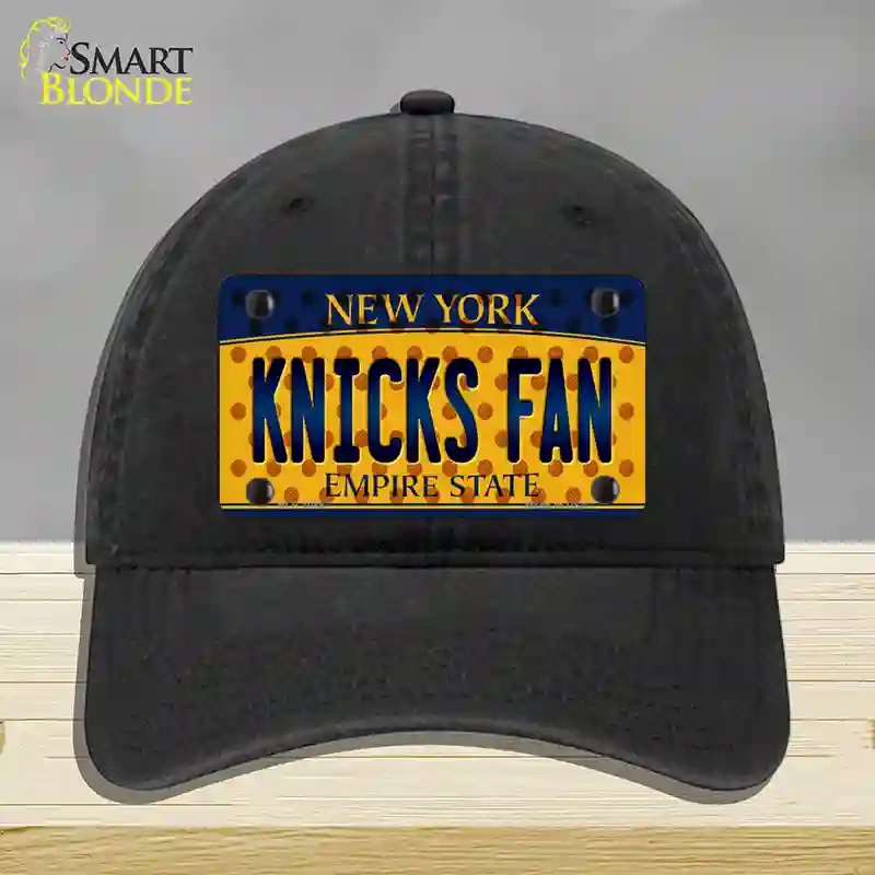 HAT07-MLP-10867 Knicks Fan   York Novelty License Plate Hat, Unconstructed Cotton - Black