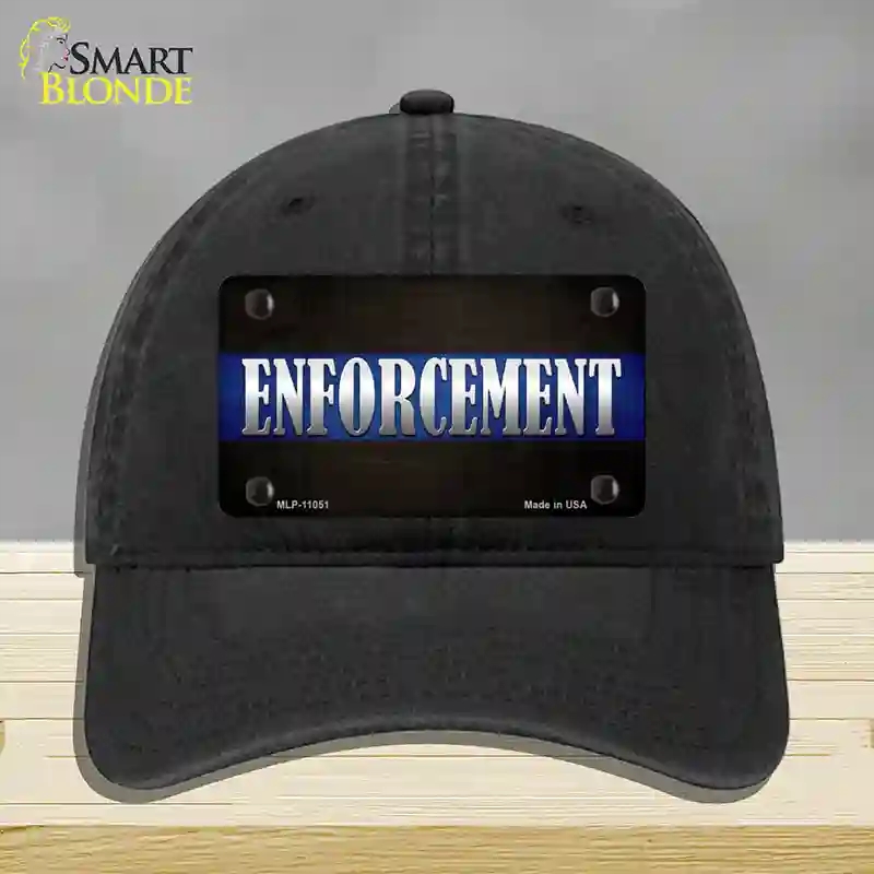HAT07-MLP-11051 Enforcement Novelty License Plate Hat, Unconstructed Cotton - Black