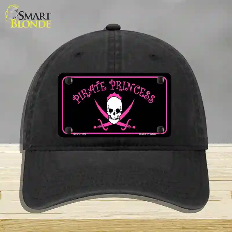 HAT07-MLP-1119 Pirate Princess Novelty License Plate Hat, Unconstructed Cotton - Black
