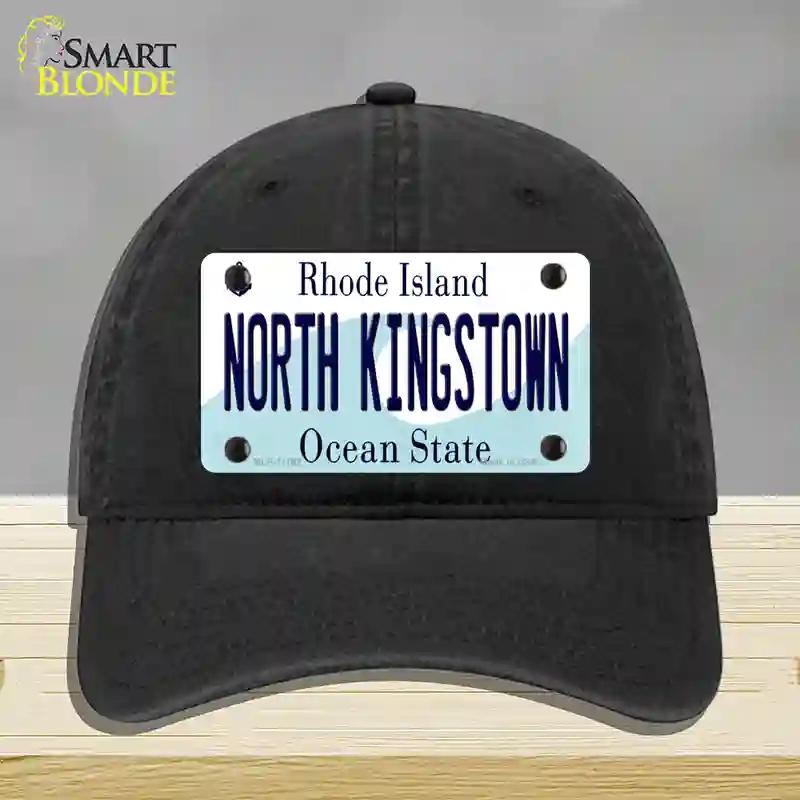 HAT07-MLP-11192 North Kingstown Rhode Island State Novelty License Plate Hat, Unconstructed Cotton - Black