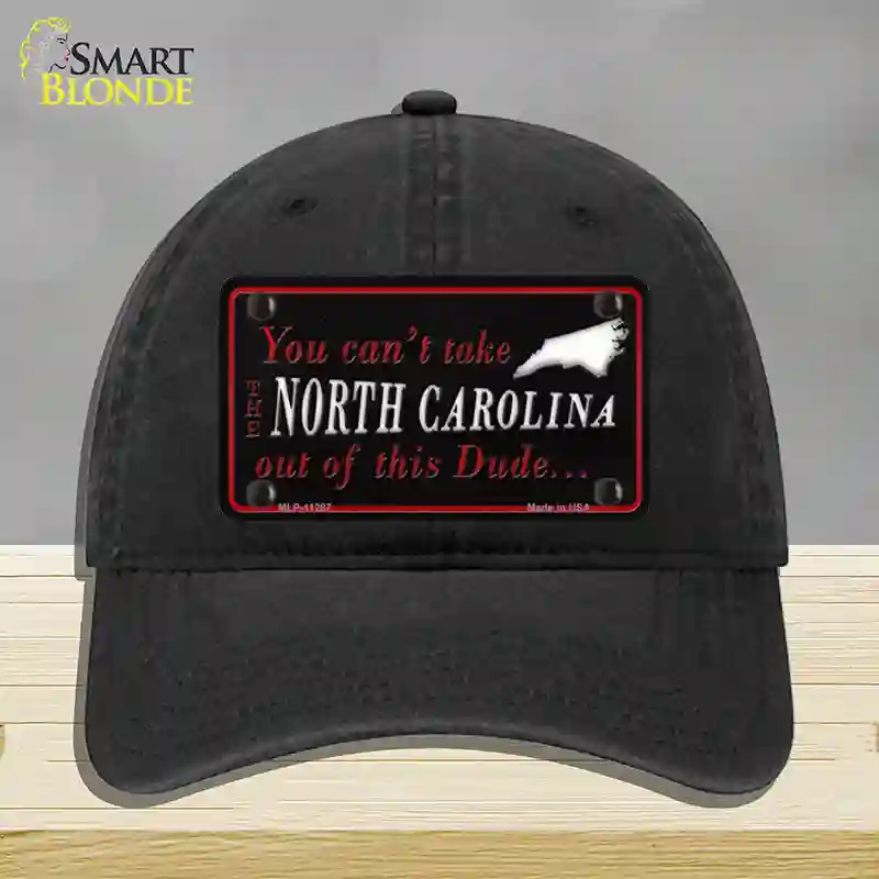 HAT07-MLP-11287 North Carolina Dude Novelty License Plate Hat, Unconstructed Cotton - Black