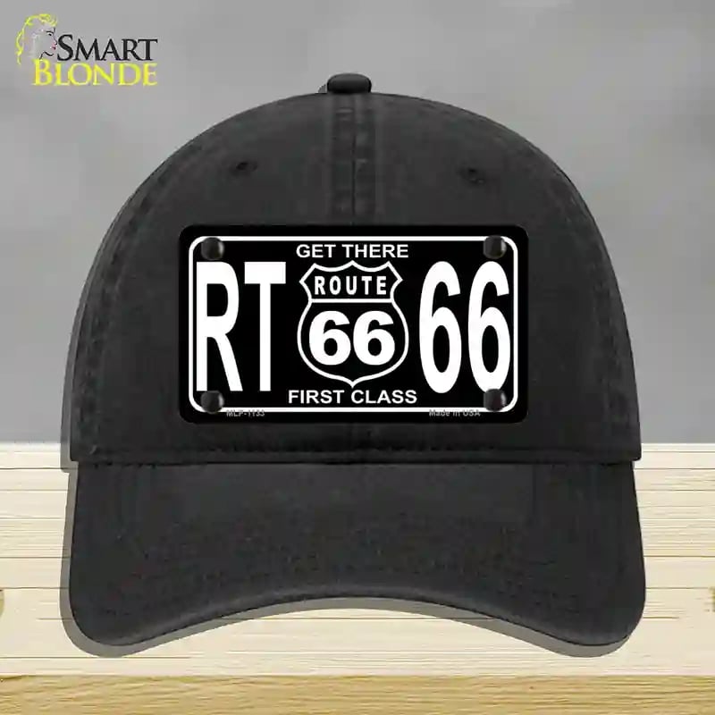 HAT07-MLP-1133 Get There 1st Class Novelty License Plate Hat, Unconstructed Cotton - Black
