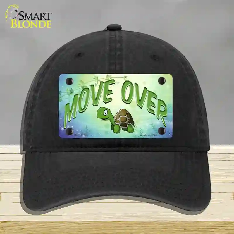 HAT07-MLP-11565 Move Over Novelty License Plate Hat, Unconstructed Cotton - Black