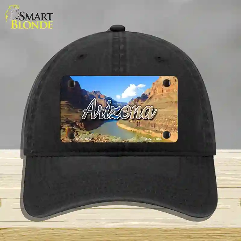 HAT07-MLP-11585 Arizona Canyon State Novelty License Plate Hat, Unconstructed Cotton - Black