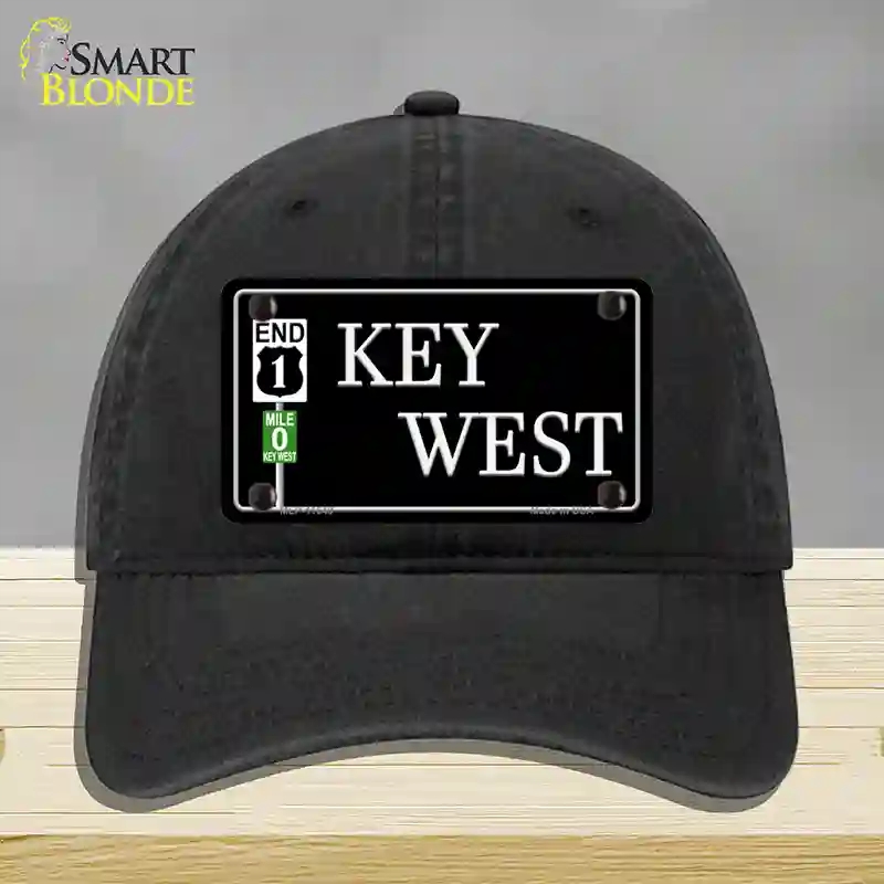 HAT07-MLP-11649 Key West Highway Novelty License Plate Hat Sign, Unconstructed Cotton - Black