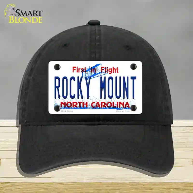 HAT07-MLP-11849 Rocky Mount North Carolina Novelty License Plate Hat, Unconstructed Cotton - Black